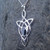 Long Whitby Jet and 925 silver Celtic inspired necklace