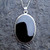 Whitby Jet and 925 silver large oval necklace with rope detail