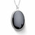 Large oval rope edge Whitby Jet and sterling silver pendant