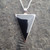 Large Contemporary Whitby Jet Sterling Silver Triangular Pendant Necklace 537P