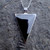 Large modern Whitby Jet and 925 sterling silver triangle pendant