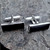 Extra large rectangular Whitby Jet and 925 sterling silver cufflinks