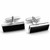 Extra large rectangular Whitby Jet and 925 sterling silver cufflinks
