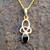 Hand crafted 9ct gold Celtic necklace with Whitby Jet
