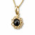 Hand crafted black and gold flower pendant