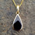 9ct gold and Whitby Jet teardrop pendant