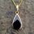 Whitby Jet 9ct gold peardrop necklace