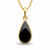 Whitby Jet 9ct gold peardrop necklace