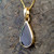 9ct gold and Whitby Jet teardrop pendant