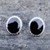 Large oval rope edge Whitby Jet and sterling silver stud earrings