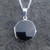 Small sterling silver circular Whitby Jet locket pendant