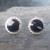 Large round sterling silver and Whitby Jet rope edge stud earrings