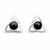Sterling silver Celtic trinity knot stud earrings with round Whitby Jet cabochons