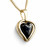 Hand crafted 9ct gold carved Whitby Jet open heart necklace