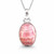 Hand crafted  925 Sterling silver double sided Jet and rhodochrosite oval necklace