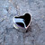 Hand crafted 925 Sterling silver and Whitby Jet love heart charm 