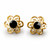 Hand crafted large Whitby Jet 9ct gold floral ear studs