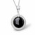 Hand crafted round Whitby Jet sterling silver and cubic zirconia necklace