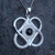 Large Whitby Jet cubic zirconia sterling silver intertwined hearts pendant
