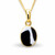 Small 9ct gold and Whitby Jet oval necklace hand crafted in Whitby