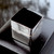 Square 925 sterling silver pill box with hand carved Whitby Jet and hinged lid