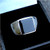 Hand crafted sterling silver Whitby Jet black square stone gents large signet ring