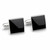 Gents sterling silver Whitby Jet square cufflinks with T bar fastenings in gift box