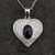 Hand crafted sterling silver Whitby Jet cubic zirconia heart necklace