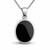 Classic medium oval sterling silver Whitby Jet necklace with gift box