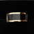 Handmade Jet oblong inlay 9ct yellow gold ring