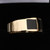 Whitby Jet 9ct Yellow Gold Multi Stone Square Inlaid Band Ring 611GR