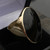 Mens 9ct yellow gold oval signet ring with hand carved oval Whitby Jet