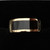 Mens 9ct gold wide band with rectangular Whitby Jet inlay in black gift box