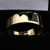 Whitby Jet 18ct Yellow Gold Square Multi Stone Inlay Band Ring 645GR