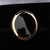Mens 18 carat gold classic oval signet ring with Whitby Jet