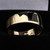 18ct Yellow Gold Whitby Jet Multi Stone Square Inlaid Band Ring 652GR