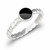 Sterling silver Whitby Jet round bobble ring