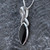 Sterling silver Celtic pendant with marquise cut Whitby Jet