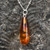 Baltic cognac amber drop pendant on sterling silver satellite chain