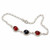 Whitby jet red garnet sterling silver cabochon bracelet with gift box