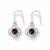 Hand crafted sterling silver red garnet rose drop earrings with gift case