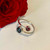 Hand crafted 925 Sterling silver Whitby Jet red garnet double stone open ring with gift case