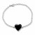 Hand crafted sterling silver Whitby Jet love heart bracelet with adjustable length