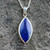 Handmade sterling silver lapis lazuli deep marquise cut pendant with gift case