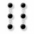 Contemporary 925 silver drop earrings with three round shiny Whitby Jet black gemstones