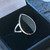 Sterling Silver Whitby Jet Large Teardrop Ring 066JR