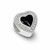 Hand crafted 925 sterling silver Whitby Jet cubic zirconia heart charm bead for bracelet