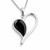 Contemporary hand crafted 925 sterling silver Whitby Jet open heart pendant necklace 