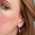 Sterling silver Whitby Jet cubic zirconia heart drop earrings