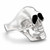 Handmade medium sterling silver skull ring with Whitby Jet eyes
